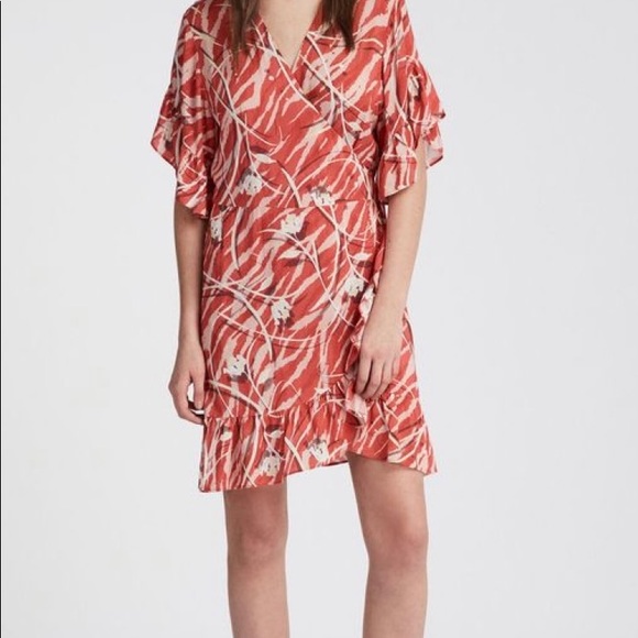 All Saints Print Wrap Dress - Picture 2 of 7